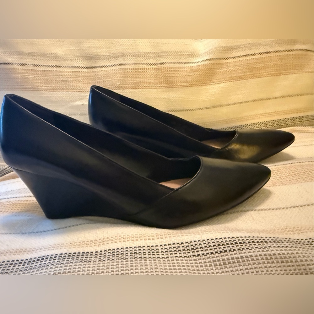 Franco Sarto Elegant Black Wedge Heels. Worn once.